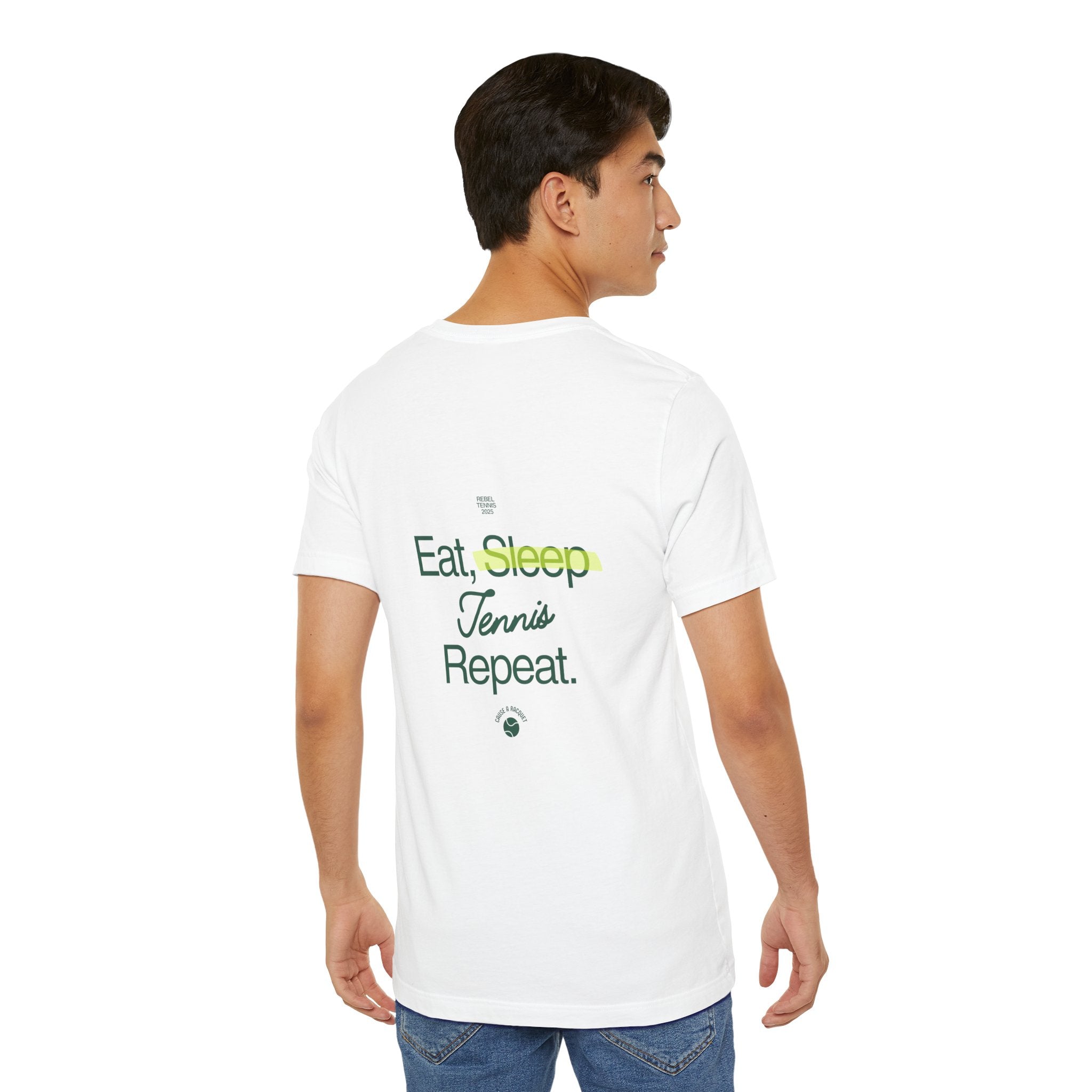 Eat, Sleep, Tennis, Repeat Tee | White